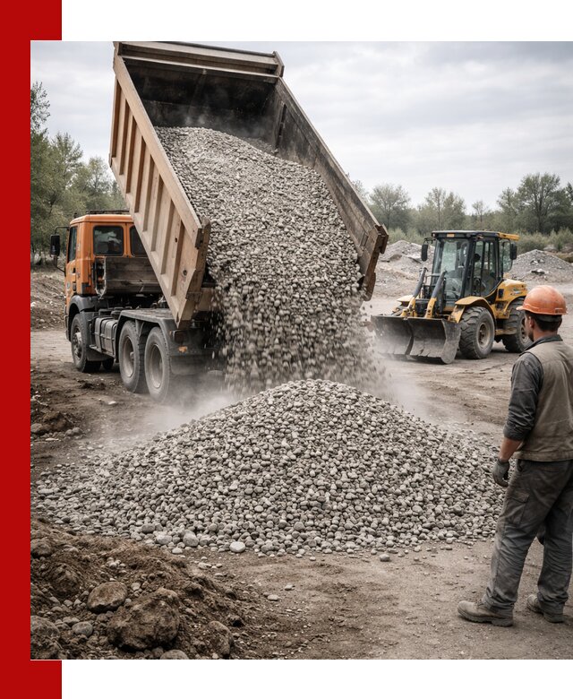 Доставка щебня в Нальчике крупными и мелкими фракциями