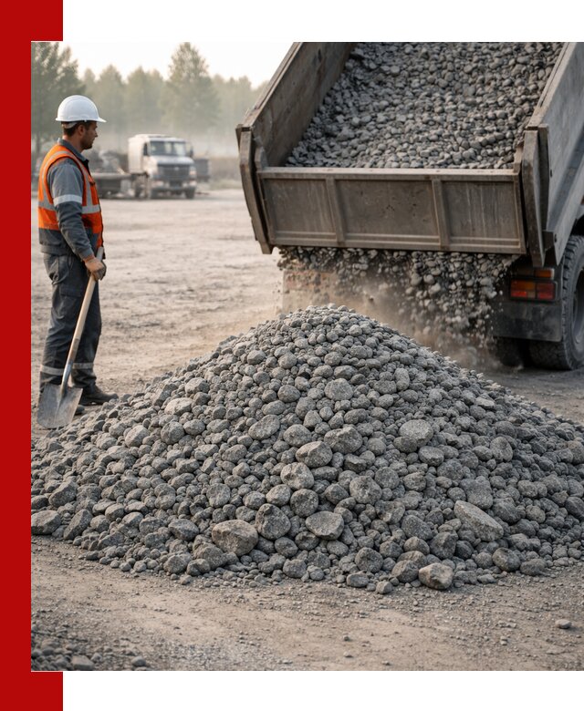 Гранитный щебень фракции 100–201 для строительства в Нальчике