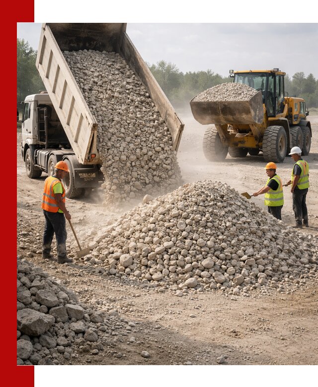 Доставка известнякового щебня фр. 40-70 в Нальчике