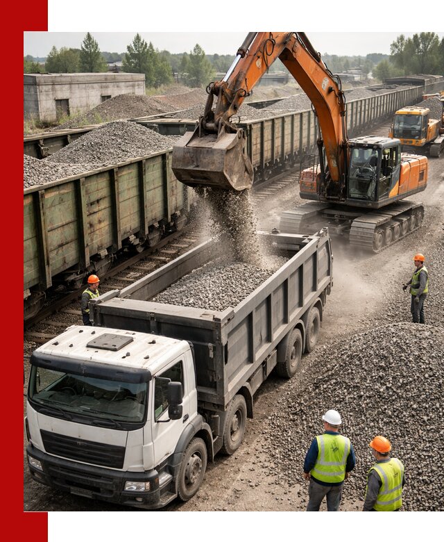 Железнодорожный щебень фракция 25–60 для поставок в Нальчике