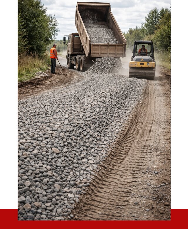 Щебень для отсыпки дороги в Нальчике от 2798 р. ПРОНЕРУДНль