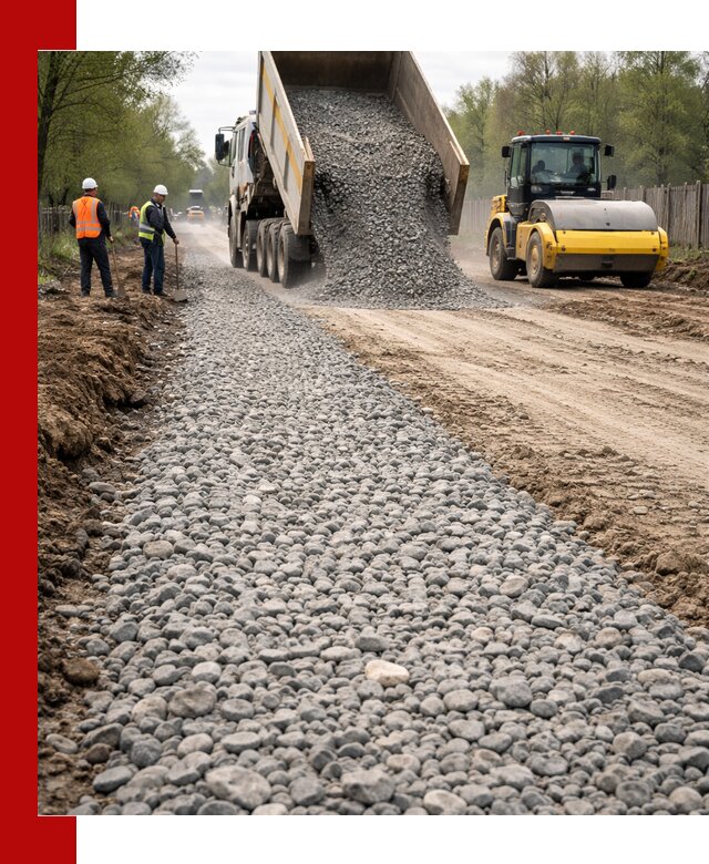 Доставка щебня для отсыпки дорог в Нальчике высокого качества