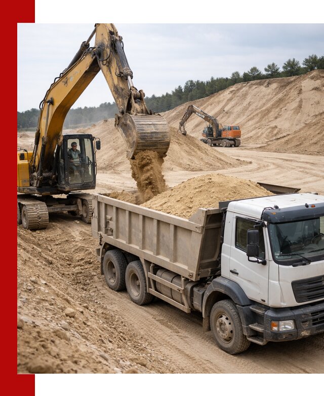 Доставка карьерного песка с самосвалами и разгрузкой в Нальчике