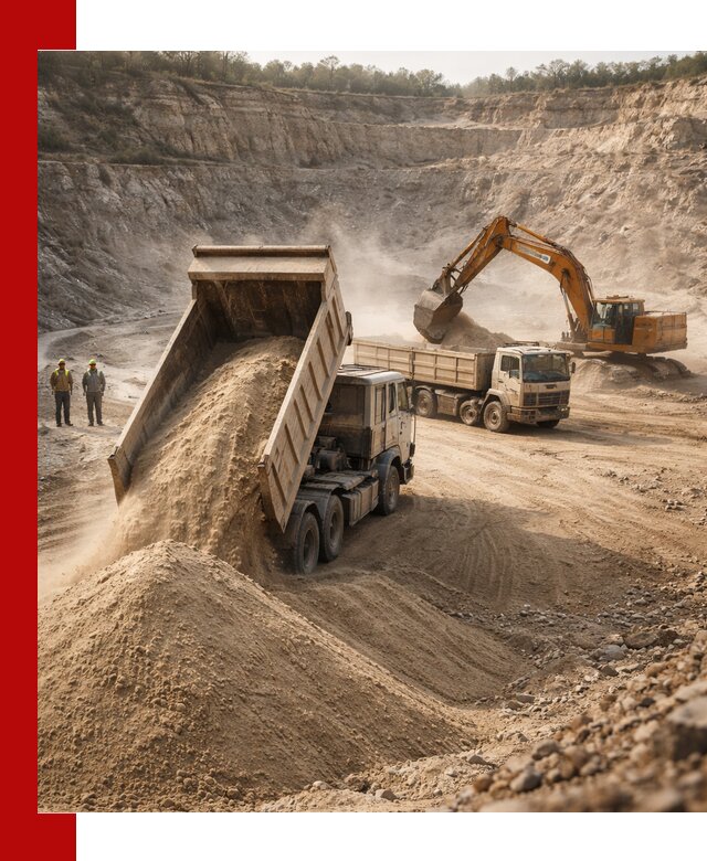 Карьерный песок навалом с доставкой в Нальчике