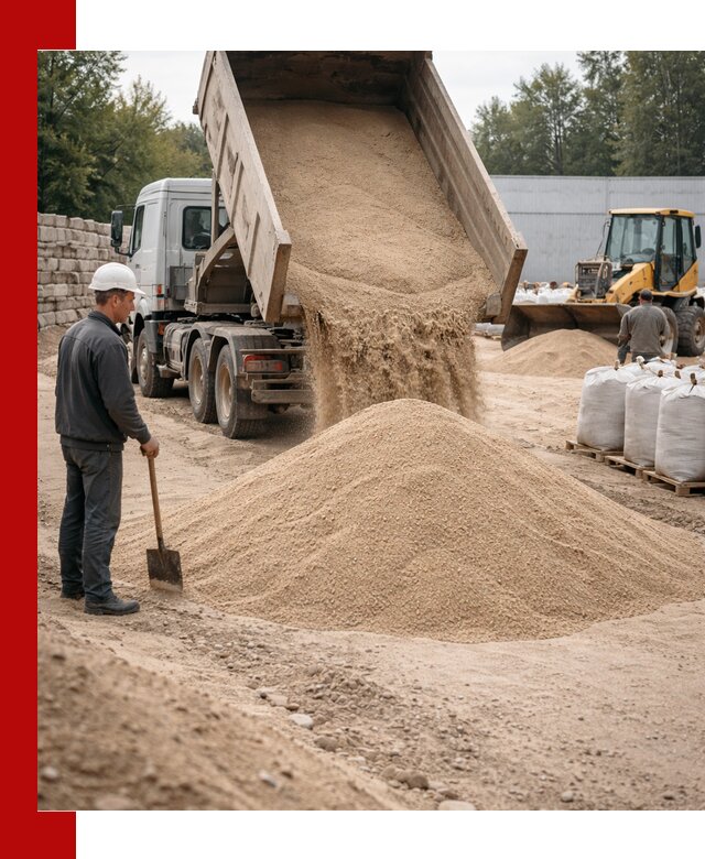Кварцевый песок фракция 0–3 мм с доставкой в Нальчике