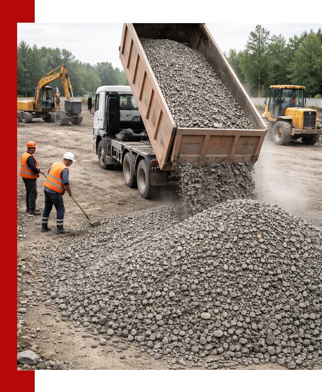 Доставка гравия фракции 40-70 в Нальчике оптом и в розницу