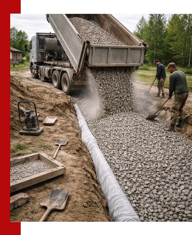 Гравий для дренажа с доставкой в Нальчике качественный и недорогой