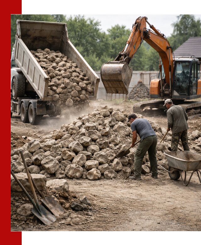 Доставка и разгрузка бутового камня в Нальчике