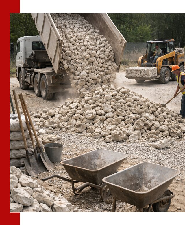 Доставка и продажа бутового известнякового камня в Нальчике