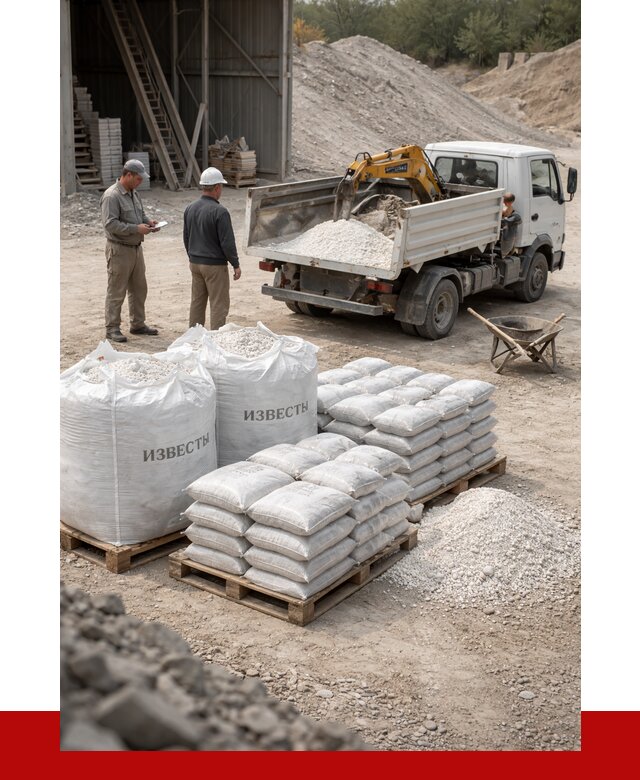 Известь строительная в Нальчике с доставкой от 4352 р. | ПРОНЕРУДНль