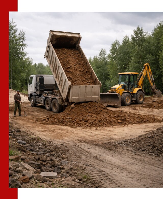 Доставка суглинка самосвалами в Нальчике подсыпка и планировка