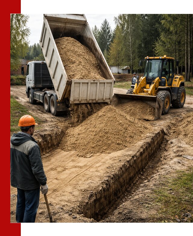 Доставка песчаного грунта в Нальчике для строительных работ