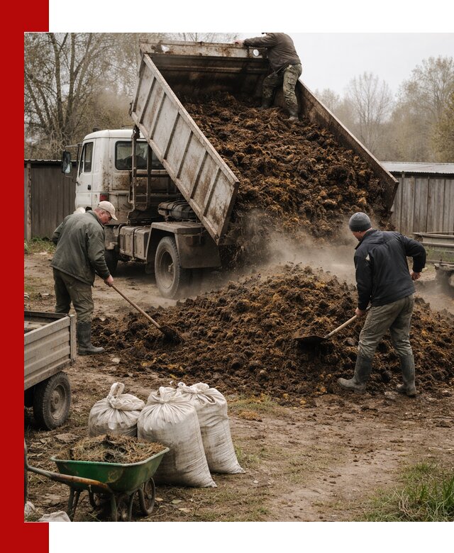 Доставка коровьего навоза самосвалом в Нальчике