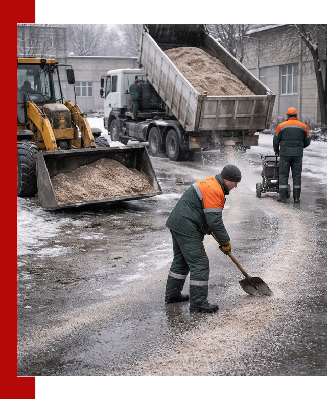 Реагент против гололеда с доставкой и нанесением в Нальчике