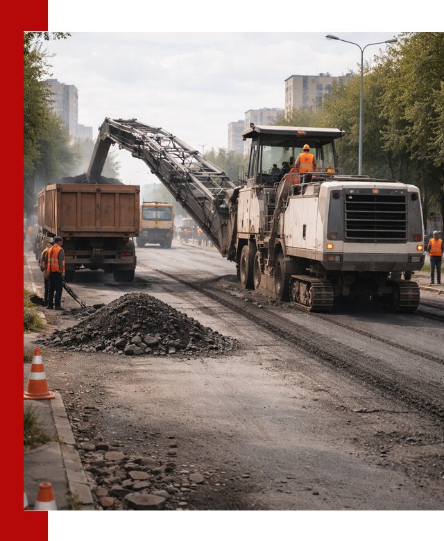 Фрезерованный асфальт в Нальчике — удаление и вывоз старого покрытия