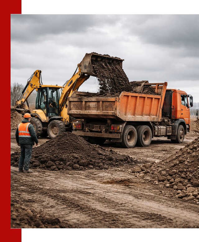 Вывоз грунта и строительного мусора в Нальчике грузовыми самосвалами