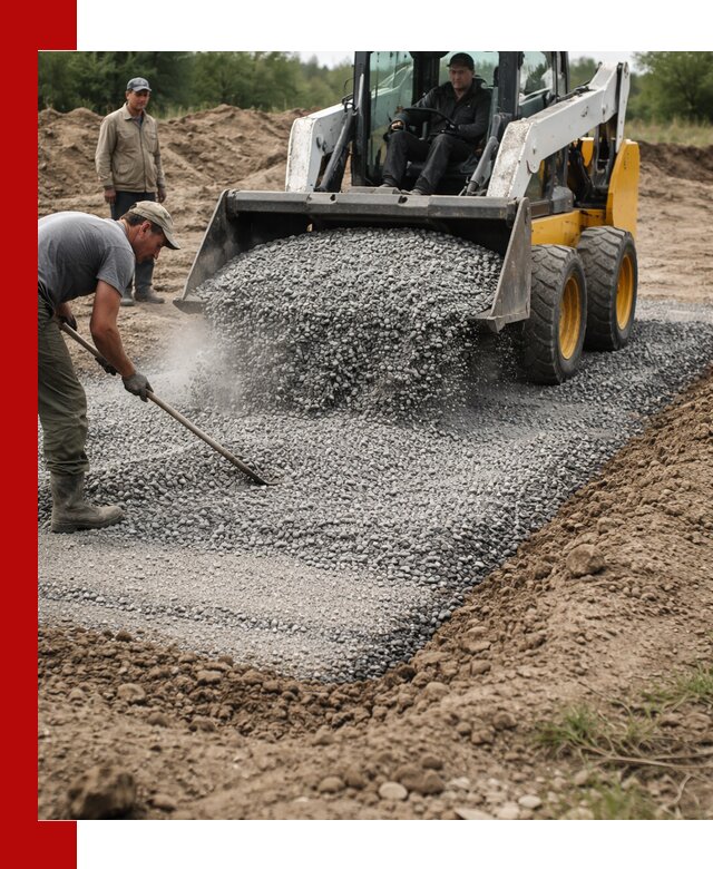 Устройство щебеночной подушки в Нальчике для дорог и фундаментов